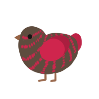 (unnamed), a bark and crimson chicken with a bar pattern