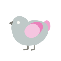 jane, a silver and pink chicken