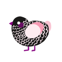 WIP IA, a sable and rose chicken with a lace pattern