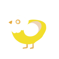 Scrambled Egg, a yellow and cream chicken with a head pattern