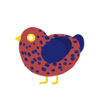 (unnamed), a red and navy chicken with a speckle pattern