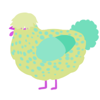 Faded Dream, a lemon and mint chicken with a speckle pattern