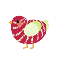 (unnamed), a crimson and apple chicken with a bar pattern