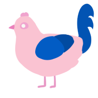 (unnamed), a rose and ultramarine chicken