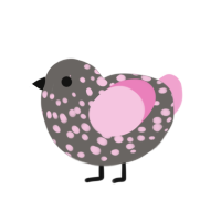 (unnamed), a grey and pink chicken with a speckle pattern