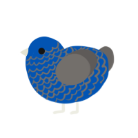 (unnamed), a ultramarine and grey chicken with a lace pattern