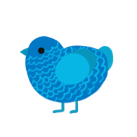 Blue thing, a sapphire and cerulean chicken with a lace pattern