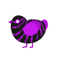 MISSINGTEXTURE, a sable and amethyst chicken with a bar pattern