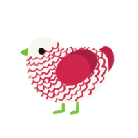 (unnamed), a white and crimson chicken with a lace pattern