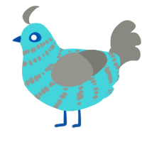 Ice Ice Baby, a aqua and ash chicken with a bar pattern