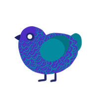 Indie, a indigo and sea chicken with a double-lace pattern