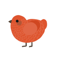 Vermin, a vermilion chicken with a lace pattern