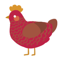 (unnamed), a crimson and russet chicken with a lace pattern