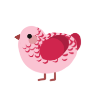 Dove, a rose and crimson chicken with a half-lace pattern