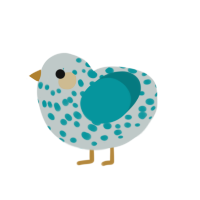 (unnamed), a silver and teal chicken with a speckle pattern