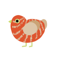 (unnamed), a vermilion and beige chicken with a bar pattern