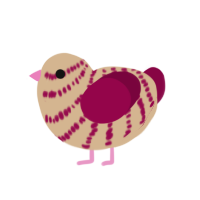 (unnamed), a beige and maroon chicken with a bar pattern