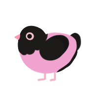 (unnamed), a pink and sable chicken with a head pattern