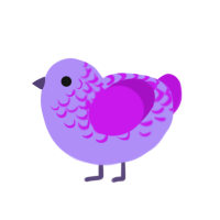 nežnost, a lilac and amethyst chicken with a half-lace pattern