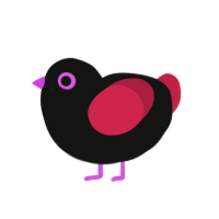 (unnamed), a black and crimson chicken