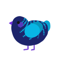 (unnamed), a navy and cerulean chicken with a half-bar pattern