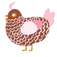 Cupcake, a russet and rose chicken with a lace pattern