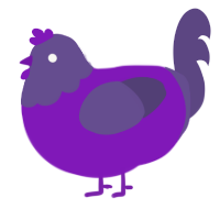 (unnamed), a violet and overcast chicken with a head pattern