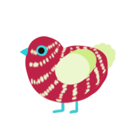 (unnamed), a crimson and apple chicken with a bar pattern