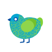 (unnamed), a cerulean and grass chicken with a double-lace pattern