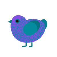 Bundle, a blurple and sea chicken with a double-lace pattern