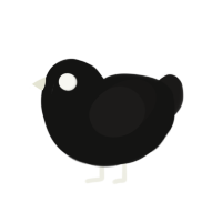 Toodles, a black and sable chicken