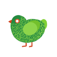 PT9 Smith, a viridian and grass chicken with a double-lace pattern