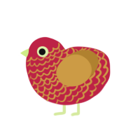 (unnamed), a crimson and gold chicken with a lace pattern