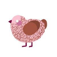 (unnamed), a rose and russet chicken with a double-lace pattern