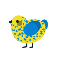 (unnamed), a yellow and sapphire chicken with a speckle pattern