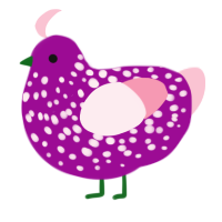 (unnamed), a plum and rose chicken with a speckle pattern