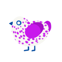 (unnamed), a white and amethyst chicken with a speckle pattern