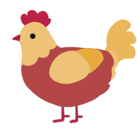 Casual formal, a red and honey chicken with a head pattern