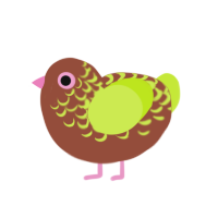 (unnamed), a russet and lime chicken with a half-lace pattern