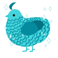 snorkel, a aqua and sea chicken with a lace pattern