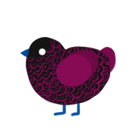 Melanie, a black and wine chicken with a double-lace pattern