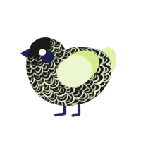 (unnamed), a sable and apple chicken with a double-lace pattern