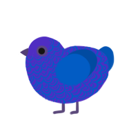 (unnamed), a indigo and ultramarine chicken with a double-lace pattern