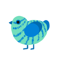 (unnamed), a mint and sapphire chicken with a bar pattern