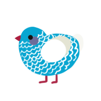 The lesser lad, a cerulean and white chicken with a lace pattern