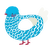 Ooopy Ooobert, a cerulean and white chicken with a lace pattern