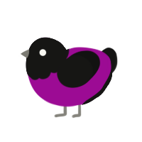 (unnamed), a plum and black chicken with a head pattern