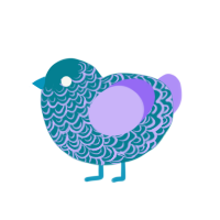 Liliwave, a sea and lilac chicken with a double-lace pattern