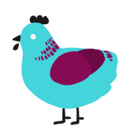 (unnamed), a aqua and wine chicken with a neck-band pattern