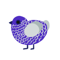 Kairi, a indigo and silver chicken with a lace pattern